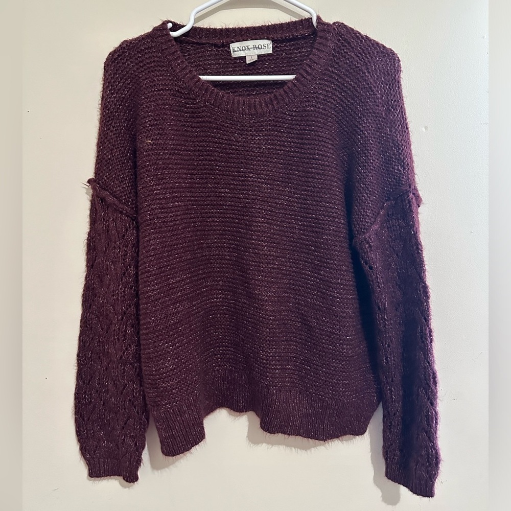 Knox Rose Large Antique Berry Pullover Sweater